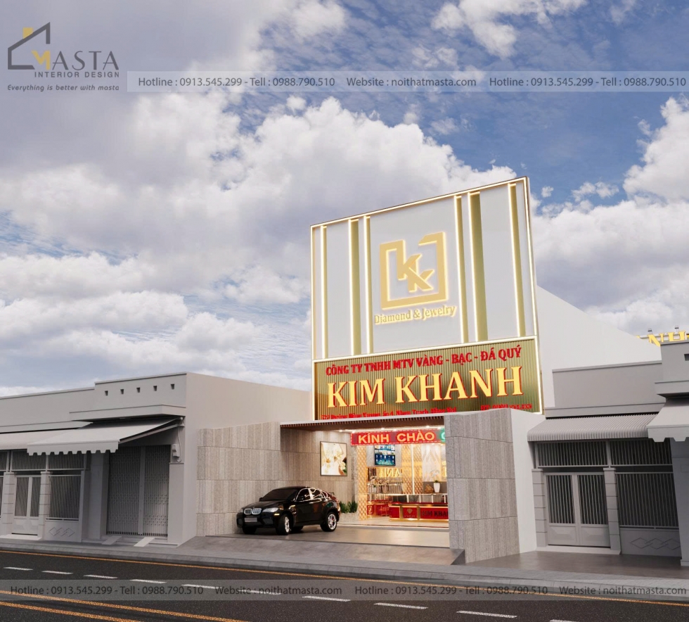 Phối cảnh 3D thiết kế tiệm vàng Kim Khanh, Đồng Nai